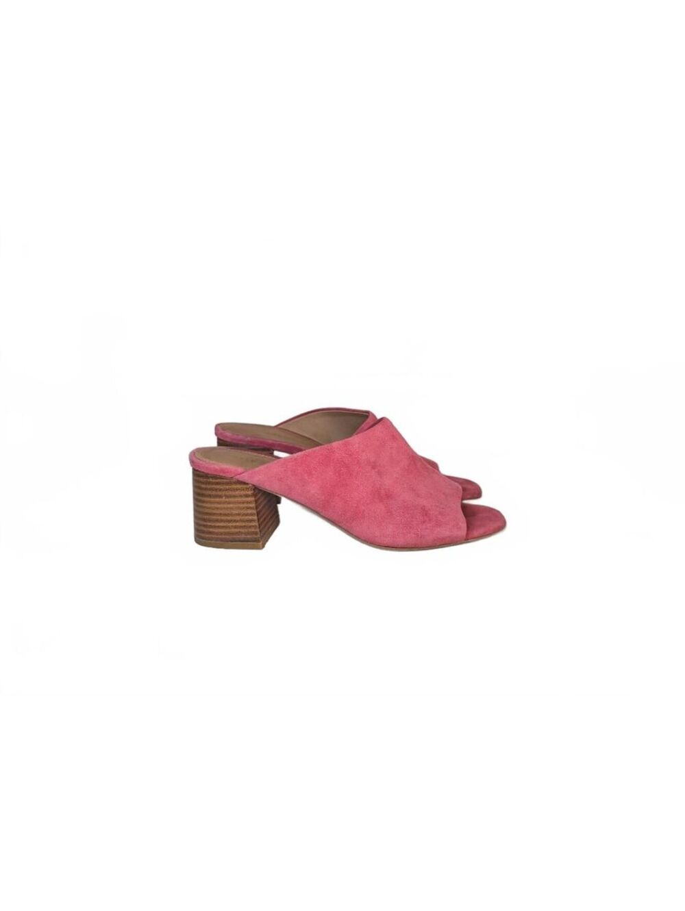 Halogen Faye Asymmetrical Slide Sandal in Pink Suede, Size 9M